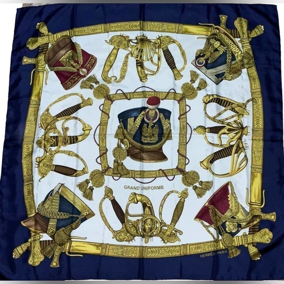HERMÈS “Grand Uniforme” 100% Silk Scarf - Picture 10 of 10